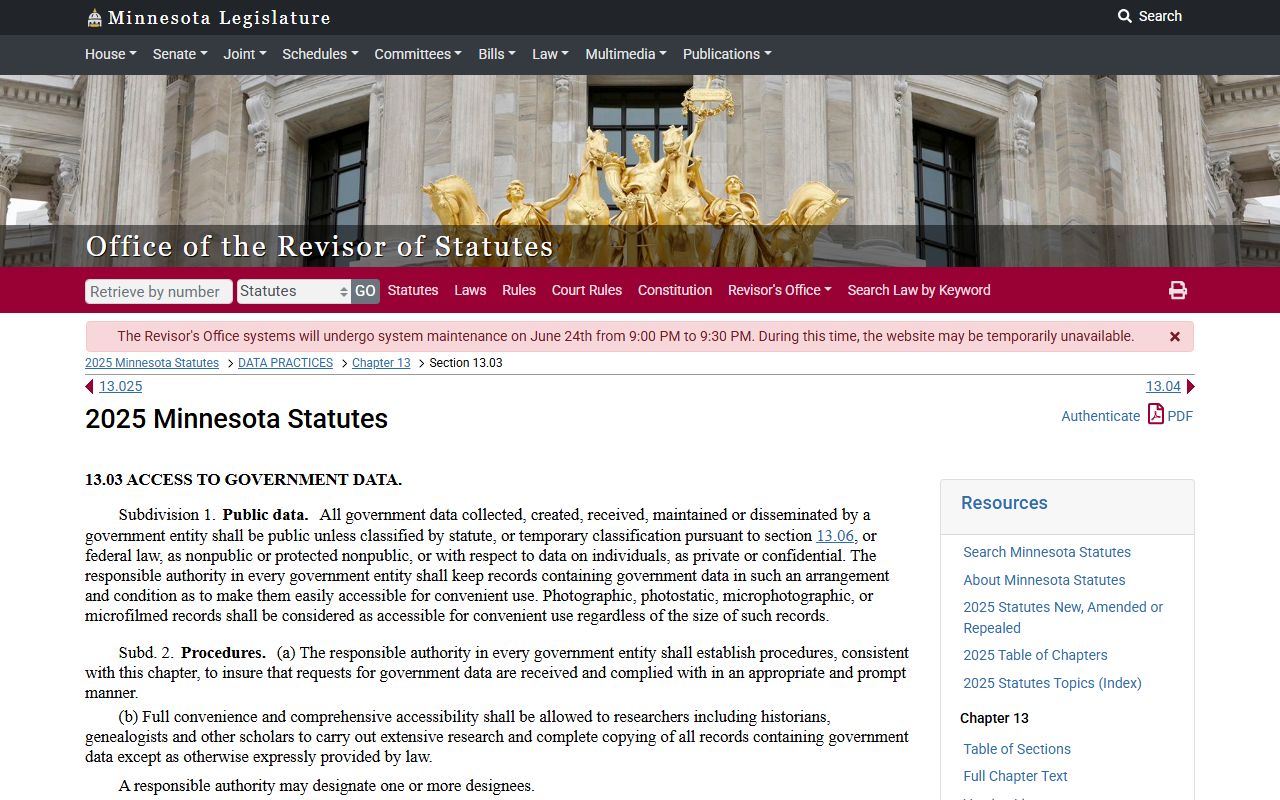 Benton County court records Minnesota Government Data Practices Act