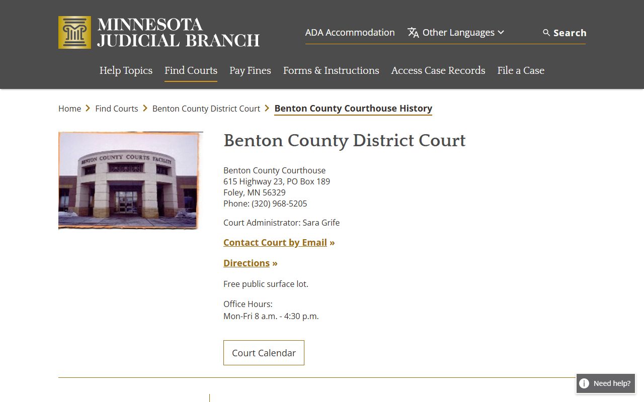 Benton County court records courthouse history
