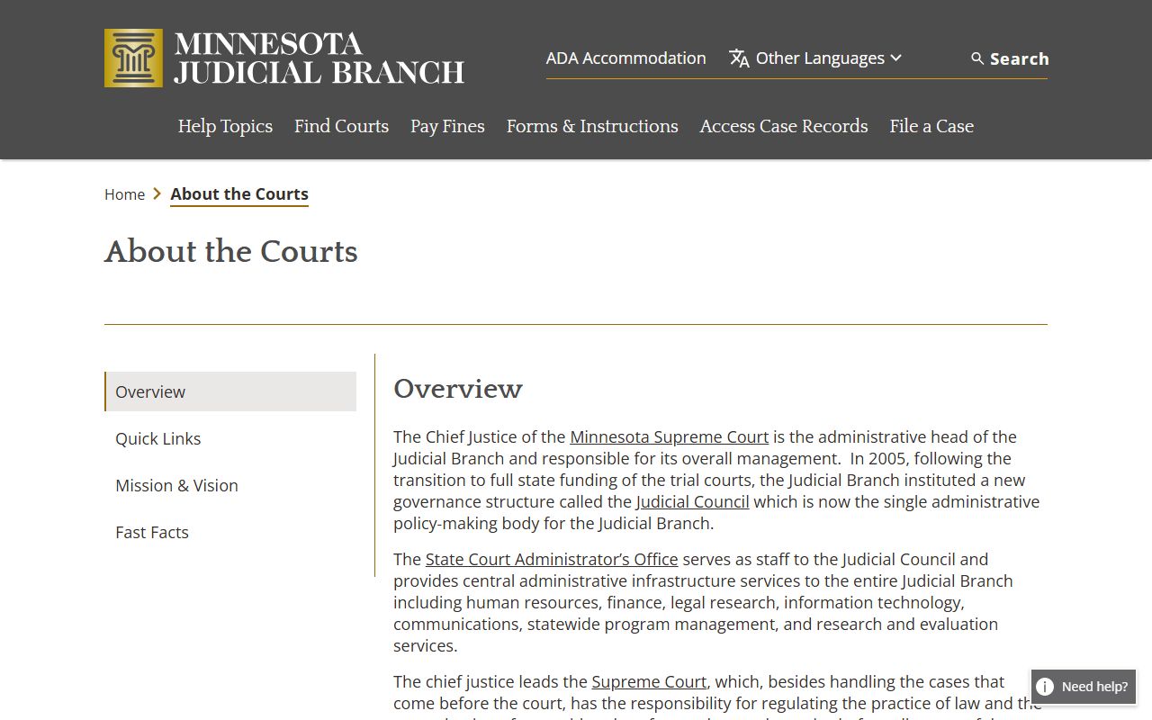Benton County court system Minnesota Judicial Branch overview