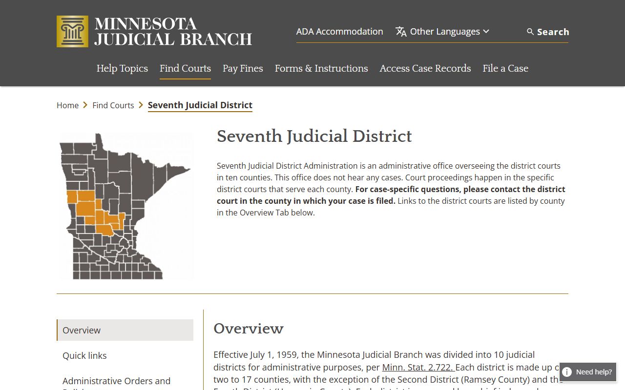 Benton County court records Seventh Judicial District