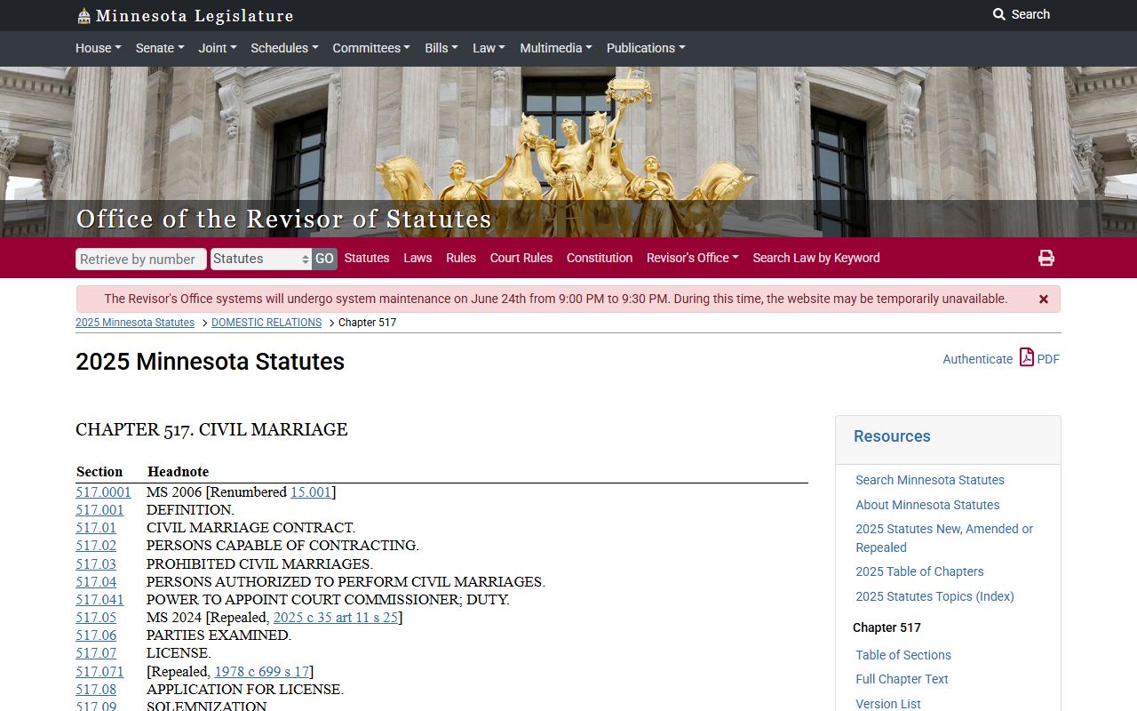 Benton County marriage records Minnesota marriage statutes