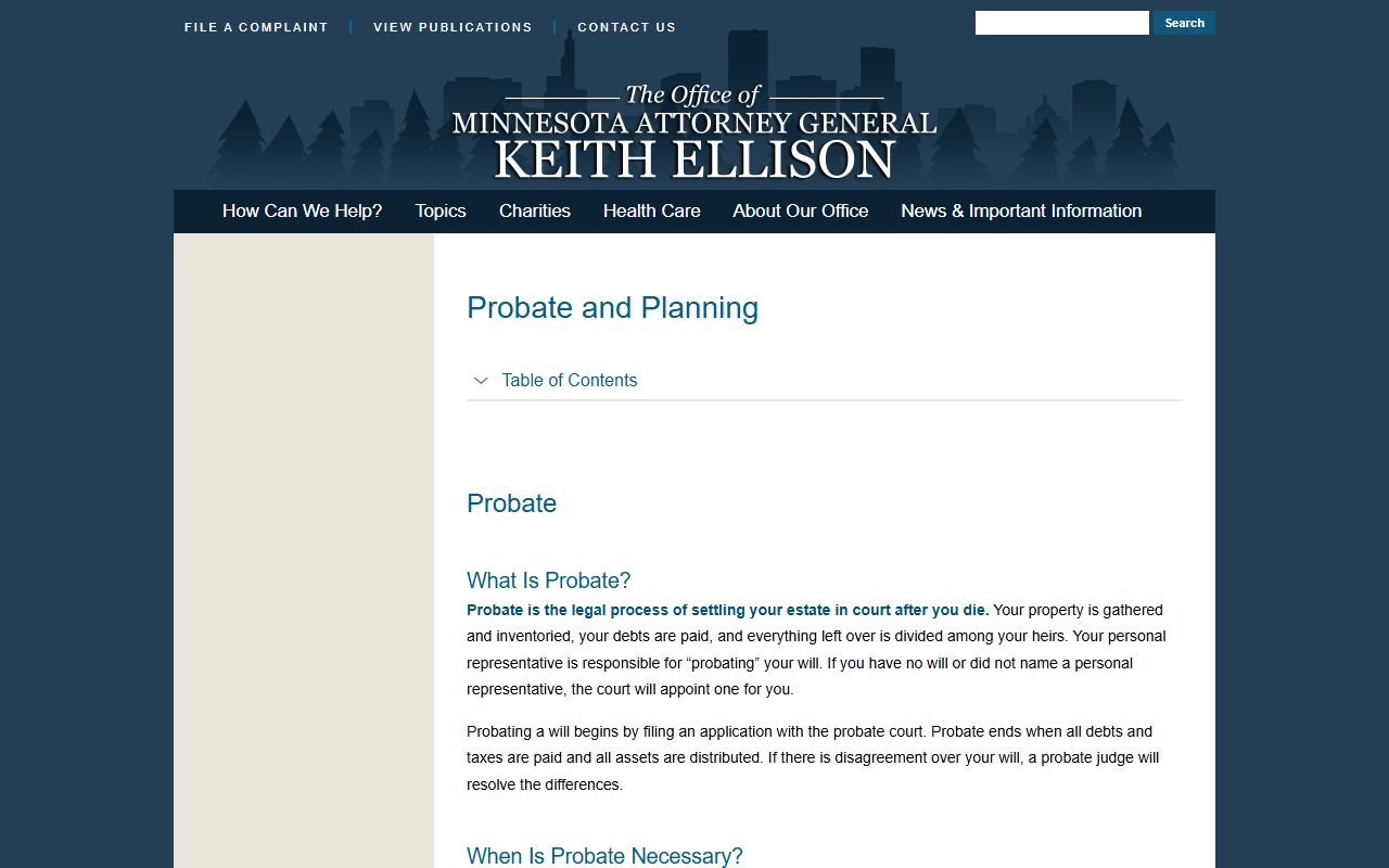 Benton County probate records small estate handbook